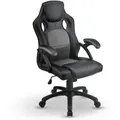 Racing Schreibtischstuhl Montreal - Ergonomisch, Höhenverstellbar & Gepolstert, Bis 120 Kg - Bürostuhl Drehstuhl Pc Gaming Stuhl - Grau - Juskys