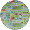Snapstyle Kinder, Mehrfarbig, Textil, Abstrakt, Rund, 100x100 cm, Teppiche & Böden, Teppiche, Teppich Kinderzimmer