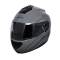 PROANTI Motorradhelm Klapphelm modularer Motorrad Helm mit Visier- und integriertem Sonnenschutz - Grau, L