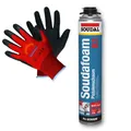 SET SOUDAL Profi Montageschaum B1 Pistole Schwerentflambar plus Arbeitshandschuh