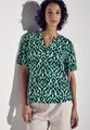 Kurzarmbluse, mit All-Over Print, Gr. 36, hunter green