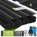 JUSKYS® Profilblech - Anthrazit 14er Set, verzinkter Stahl, 110x45 cm, wetterfest - Grau