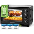 Stillstern Minibackofen mit Umluft 45L (DE Version) Pizza Ø32, CYCLONE PRO+ Antihaftbeschichtung, Auftauen, 2h Timer, Camping Mini Backofen Umluft...