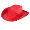 Boland - Cowboy Hut für Erwachsene, Kopfbedeckung für Faschingskostüme, Sheriff, Rodeo Reiter, Wilder Westen, Kostüm, Karneval, Mottoparty, Rot