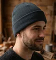 Beechfield Strickmütze Winter Beanie in Blau - Original Cuffed B45 - NEW