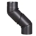 FIREFIX R150/UB Universal-Ofenrohrbogen aus 2 mm starken Stahl (Rauchrohr) in 150 mm Durchmesser, für Kaminöfen und Feuerstellen, Senotherm, schwarz, 0-90 Grad verstellbar, mit zwei Reinigungstüren