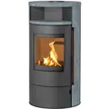 H&M Germany Kamin-Ofen München Max Style Guss-Grau Natur-Stein Holz