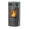 H&M Germany Kaminofen München Max Style gussgrau/Naturstein 150mm Rauchrohranschluss 8kw Holzofen Kohle Schwedenofen Steinverkleidung