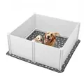 VEVOR Wurfkiste für Hunde, 1520x1520x610 mm, Welpenlaufstall aus Kunststoff-PVC mit höhenverstellbarer Tür & waschbarer Pipi-Unterlage, Welpenkiste