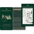 FABER-CASTELL Castell 9000 Bleistifte B, H, HB, 2H, 2B, 5H, 4H, 3H, F, 3B, 4B, 5B dunkelgrün, 12 St.