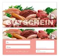 200 Stück Premium Geschenkgutscheine (Wurst-677) - Ein schönes Produkt für Ihre Kunden Gutscheine Gutscheinkarten für Bereiche wie Einzelhandel, Metzger, Fleischer, Fleisch, Wurst, Würste, Schnitzel, Steak, Gastronomie und vieles mehr