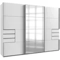 P & B Schiebetürenschrank Wimex Saigon, Klar, Weiß, Alu, Glas, Holzwerkstoff, 6 Fächer, 6 Schublade(n) Schubladen, 270x210x64 cm, BQ - Bündnis für Qualität, Made in Germany, DIN EN ISO 9001, Schrankfront mit Spiegel, Schlafzimmer, Kleiderschränke, Schwebetürenschränke