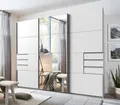 Kleiderschrank weiß mit Spiegel Schwebetürenschrank Saigon 3-türig Schrank 270cm
