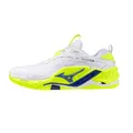 Mizuno Wave Stealth Neo 2, Handballschuhe, ENERZY NXT-Technologie, Obermaterial aus geprägtem Strick, Wave Sohle, Weiß, 45 EU