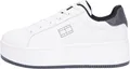 Tommy Jeans Damen Flatform Sneaker Essential Low Top, Weiß (Ecru/Washed Black), 36
