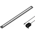 ledscom.de LED Unterbau-Leuchte SIRIS schwarz matt mit Netzteil, flach, 50cm, 531lm, warm-weiß