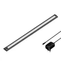 ledscom.de LED Unterbau-Leuchte SIRIS schwarz matt mit Netzteil, flach, 50cm, 531lm, warm-weiß