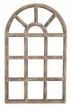 Nostalgie Holz Deko Fenster braun gewischt halbrund 36 x 2 x 58 cm