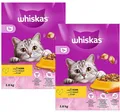 (€ 4,60/kg) Whiskas 1+ mit Huhn - Katzenfutter -Trockenfutter 2 x 3,8 kg