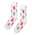 Happy Socks Socken Tagessocke Crew Ice Creame (Eiscreme) weiss - 1 Paar