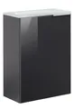 FACKELMANN Kara Gäste-WC Set 2 Teile – Waschtischunterschrank mit Glasfront in Anthrazit mit Waschbecken aus Glas in Weiß – SBC Waschbeckenunterschrank schmal – Türanschlag Links – 45 cm breit