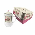 PPD Becher Vélo Parisien mit Sieb, Glas bunt