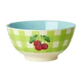 RICE: Two Tone Schüssel aus Melamin, "Love Therapy Cherry Print", 15 cm, 700 ml