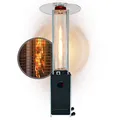 APANA Gasheizer 12,5 kW Bellamente Cristal – Gas Heizpilz in Anthrazit mit Transportrollen – Terrassenheizer mit Umkippsicherung & Abschaltautomatik – Outdoor Heizstrahler für Garten & Balkon