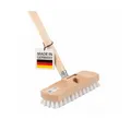 Schrubber 22cm Lang Breit Schrubberbürste mit Holzstiel Scheuerbürste Holz Stiel
