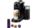DELONGHI Nespresso Citiz EN267.BAE, stylisch schlankes Design auch für hohe Gläser, cremiger Milchschaum, einfache Bedienung, Kapselmaschine Schwarz