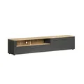 trendteam smart living - Esteban - TV-Schrank - Anthrazit/Evoke Eiche - (BxHxT) 210 x 43 x 41 cm - eleganter Fernsehschrank mit schwarzen Griffen - kratzfest