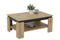 Hela Tische, Couchtisch Sofatisch Tim, Holzwerkstoff melaminbeschichtet, farbiger Tischkranz, Artisan/Schwarz, große Ablage, 90x60x41cm