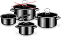 GSW PROFI BLACK STAR Emaille-Topfset, 4-teilig