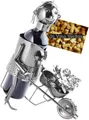 BRUBAKER Weinflaschenhalter Gärtnerin Flaschenhalter, (inklusive Grußkarte), Metall Skulptur, Wein Geschenk Garten Weinhalter