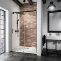 Duschtür in Nische mit Gleittür/Schiebetür SCHULTE Alexa Style 2.0 ExpressPlus 120 cm Profil schwarz Klarglas schmutzabw - Schwarz