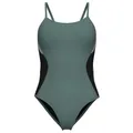 Arena - Women's Mesh Panels Swimsuit Closed Back - Badeanzug Gr 34 oliv