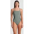 Badeanzug Damen arena Mesh Panels Closed-Back - Sage - 34