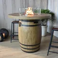 Elementi Gasfeuertisch "Tuscany" in Holzfass-Optik