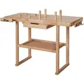 Tectake Holzwerkbank  Mit 2 Schraubstöcken Geräumige Schublade  117 x 47 50 x 83 cm Braun