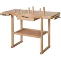 tectake® Holzwerkbank 117 x 47,5 x 83 cm - Braun