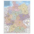 Deutschland Postleitzahlenkarte Kleinformat. Wandkarte ohne Metallstäbe