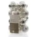Kaemingk Weihnachtsbaumkugeln Glas  3,5 cm 16 Stueck Silber Glanz Matt Mix