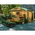 Gartenhaus KARIBU "Verkaufshaus 2 naturbelassen", beige (naturbelassen), Gartenhäuser, aus hochwertiger nordischer Fichte