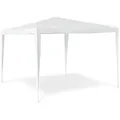 Relaxdays Pavillon, Weiß, Kunststoff, Metall, 300x250x300 cm, Sonnen- & Sichtschutz, Pavillons & Pergolas