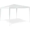 Relaxdays Pavillon Zelt HxBxT:250x300x300cm, quadratisch, Dach aus 100% PE, Stahlgestell, Partyzelt, weiß - Weiß