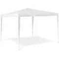 Pavillon Zelt Hxbxt:250x300x300cm, Quadratisch, Dach Aus 100% Pe, Stahlgestell, Partyzelt, Weiß - Relaxdays