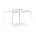Relaxdays Pavillon Zelt HBT: 2,5 x 3 x 3 m Gartenpavillon mit quadratischer Fläche und Dach aus 100% PE Partyzelt für Festival oder Feier Pavilion mit Stahlgestell Pavillion, weiß