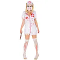dressforfun tectake Sexy Zombie Krankenschwester Stretch Kleid Damen Kostüm inkl. Kniestrümpfe, Mundschutz & Haarreifen (M | Nr. 300063)