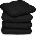 4er Set Beautissu Lisa Stuhlkissen 40x40x8 Cm Schwarz