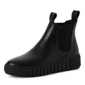 Tamaris Damen Chelsea Boots, Frauen Stiefeletten,Wechselfußbett,Comfort Lining,uebergangsschuhe,uebergangsstiefel,flach,Black Leather,41 EU
